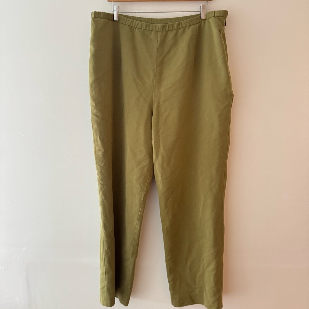 Pendleton Green Classic Style Pants Side Zip - image 2